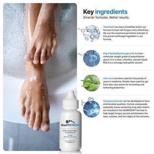 NailRENEW Antifungal Treatment - Professional Strength Solution for Discolored & Brittle Nails (1 Bottle)