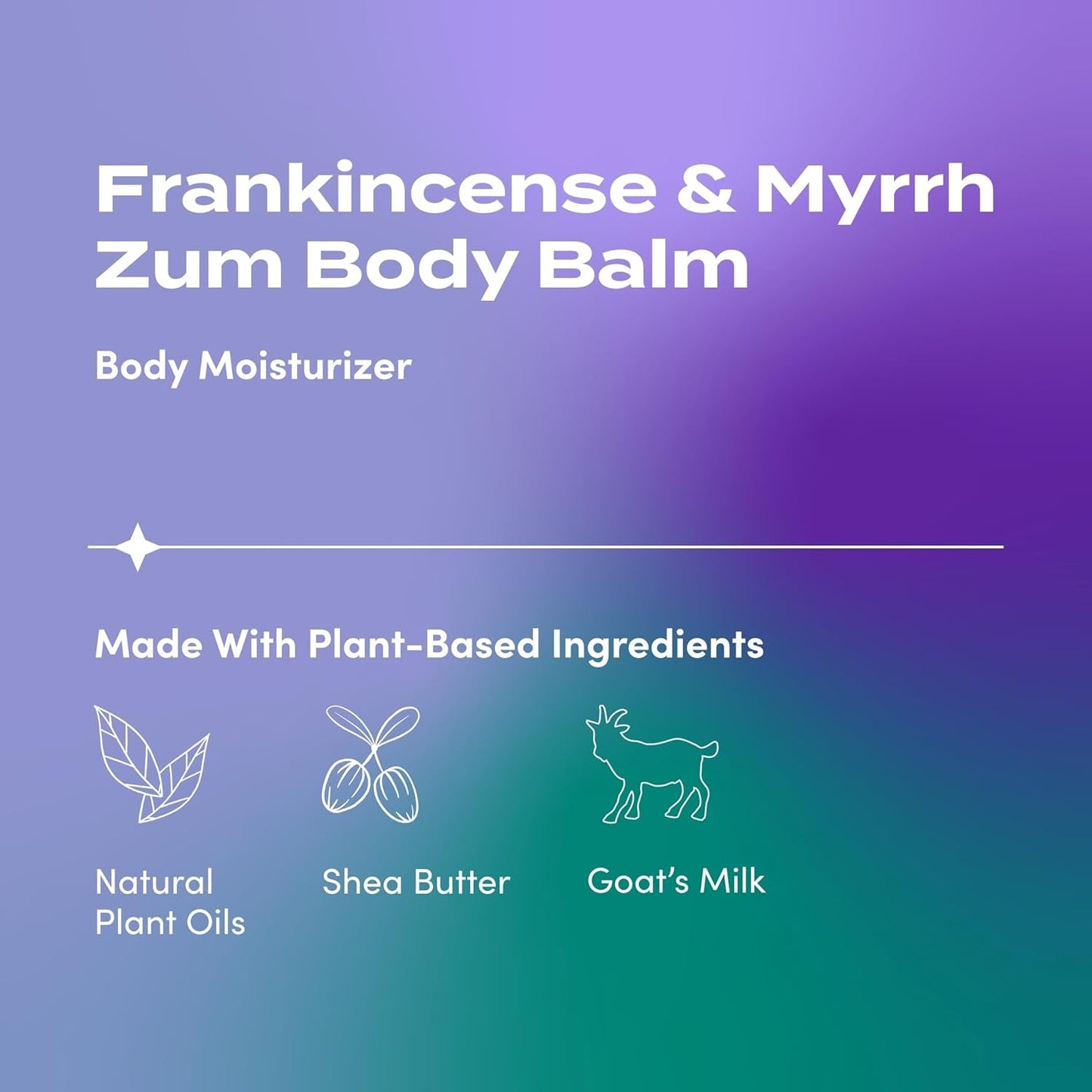 Zum Indigo Wild Body Balm - Natural Moisturizer with Goat's Milk & Shea Butter - Frankincense & Myrrh - 2.5 oz