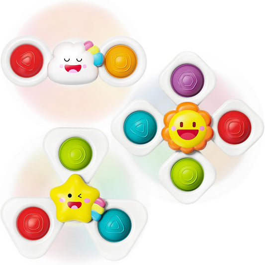 SpringFlower Baby Toys - Suction Cup Spinner Bath Toy for 0-18 Months | Sensory Travel Toy for Toddlers