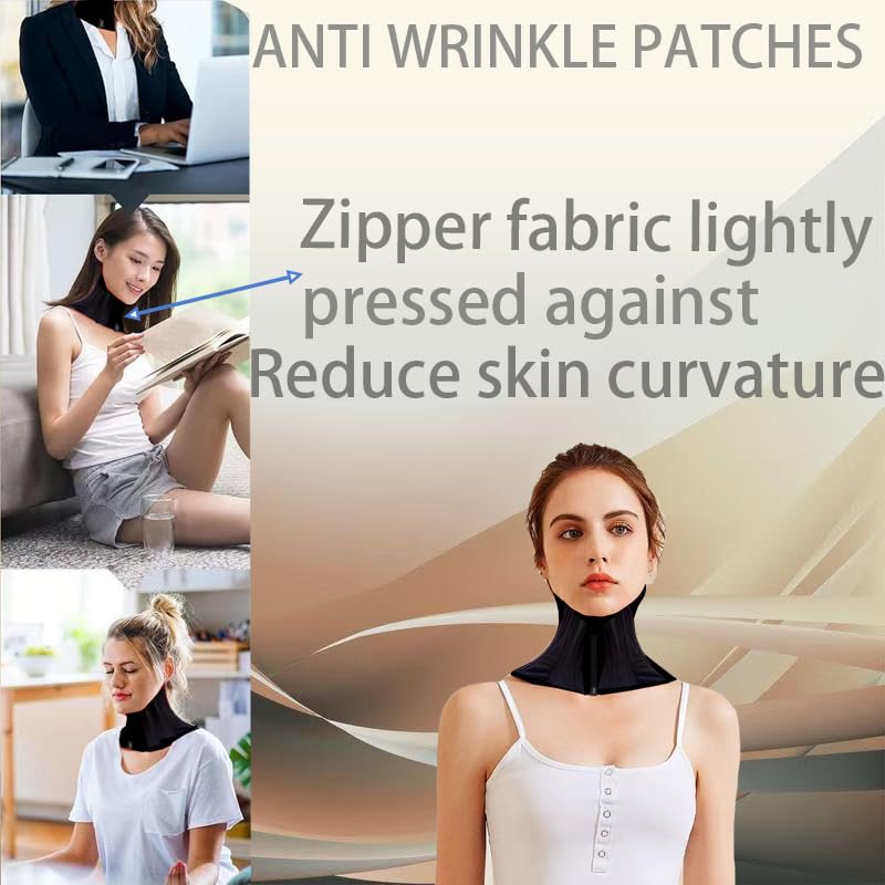 CMRCOYO Neck braces for neck pain and support Chin strap for sleeping Neck wrinkle patches and double chin reducer stretcher (BLACK, XL)