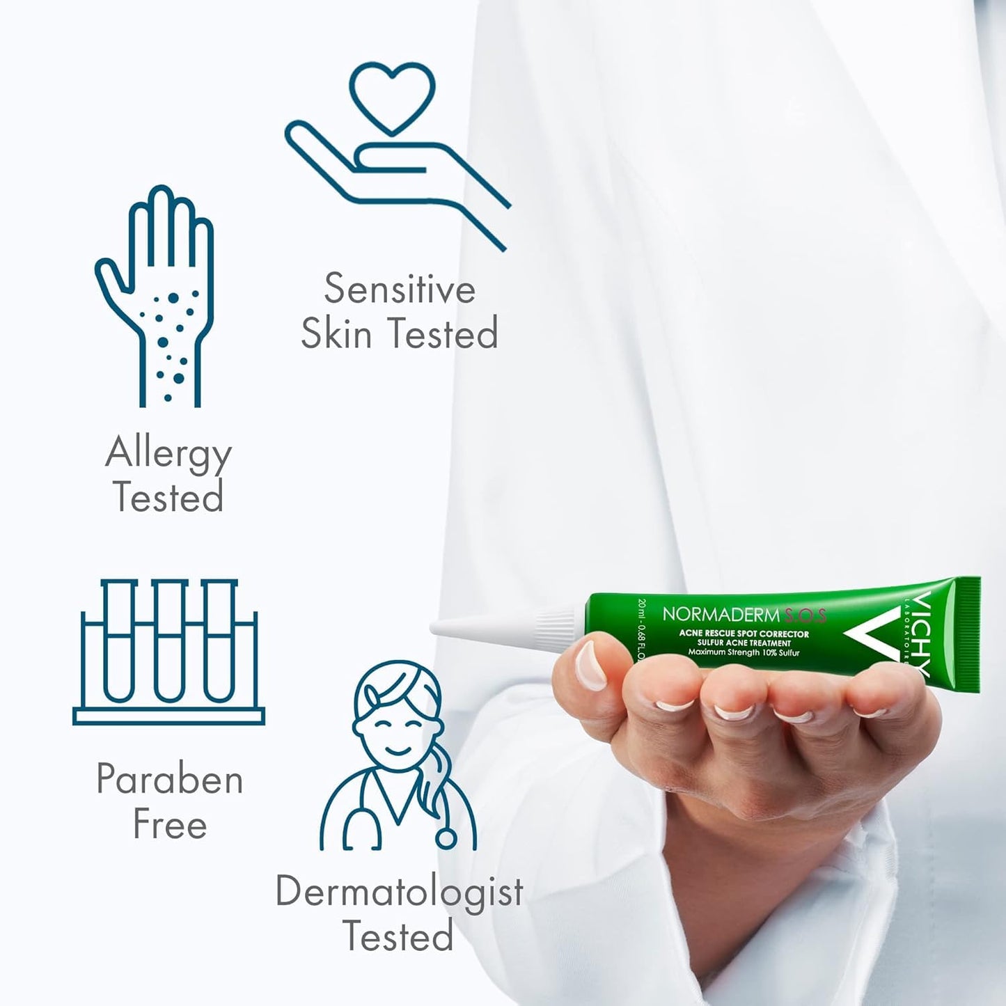 VICHY Normaderm Acne Face Wash - Salicylic Acid Cleanser for Oily Skin | Clears Clogged Pores