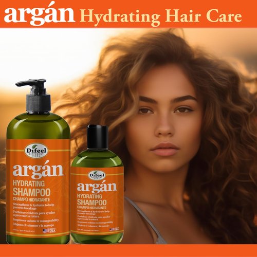 Difeel Argan Hydrating Shampoo - Natural Sulfate-Free Argan Oil for Nourished Hair | 33.8 oz.