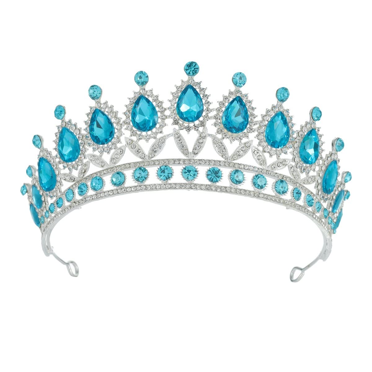 Kamirola Royal Queen Crown and Tiaras Princess Crown for Women and Girls Crystal Headbands for Bridal, Princess for Wedding and Party (KC BLUE)