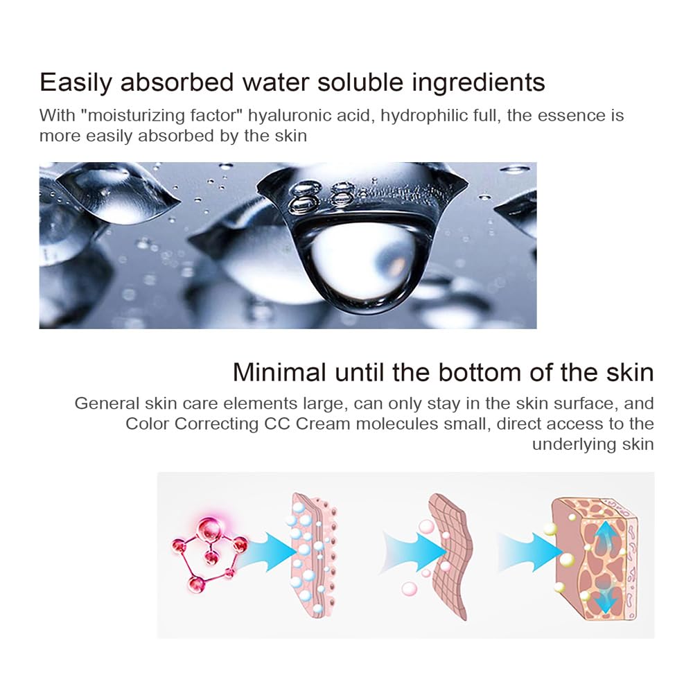 Skiennix Color Correcting CC Cream - Lightweight Foundation with SPF 25, Hydrating Serum, Even Skin Tone (Light, 1PCS)