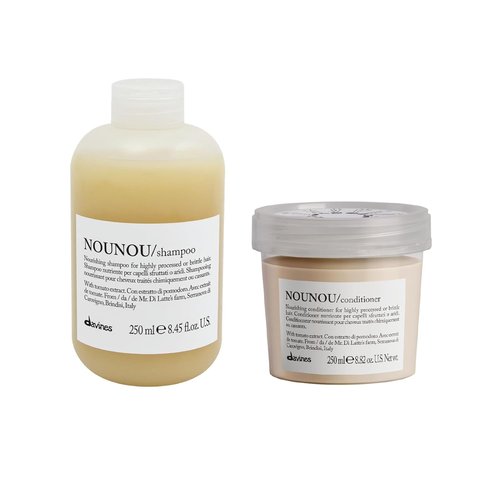 Davines NOUNOU Shampoo - Hydrating Deep Cleanser for Damaged & Chemically Processed Hair | 8.45 Fl Oz
