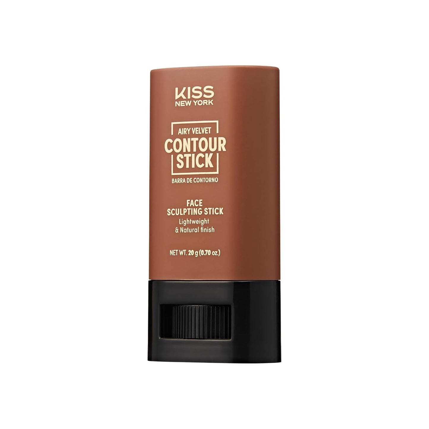 Kiss New York Airy Velvet Contour Stick - Cool Toned Face Sculpting Cream with Hyaluronic Acid & Green Tea Extract | 0.70 Ounce