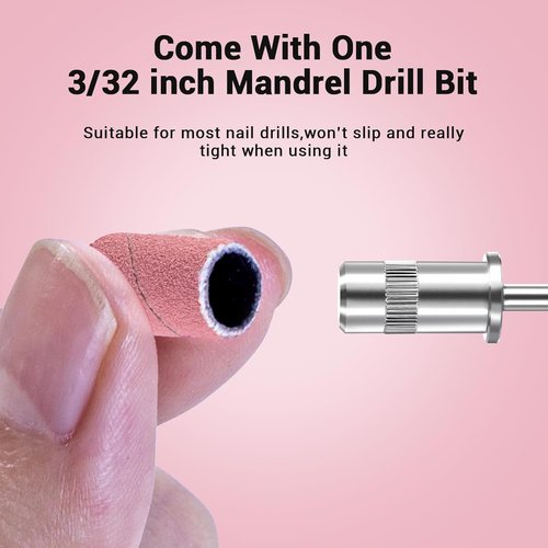 MelodySusie Nail Drill Bits - 100 Pcs Fine Grit Sanding Bands for Acrylic & Gel Manicures | 180 Grit