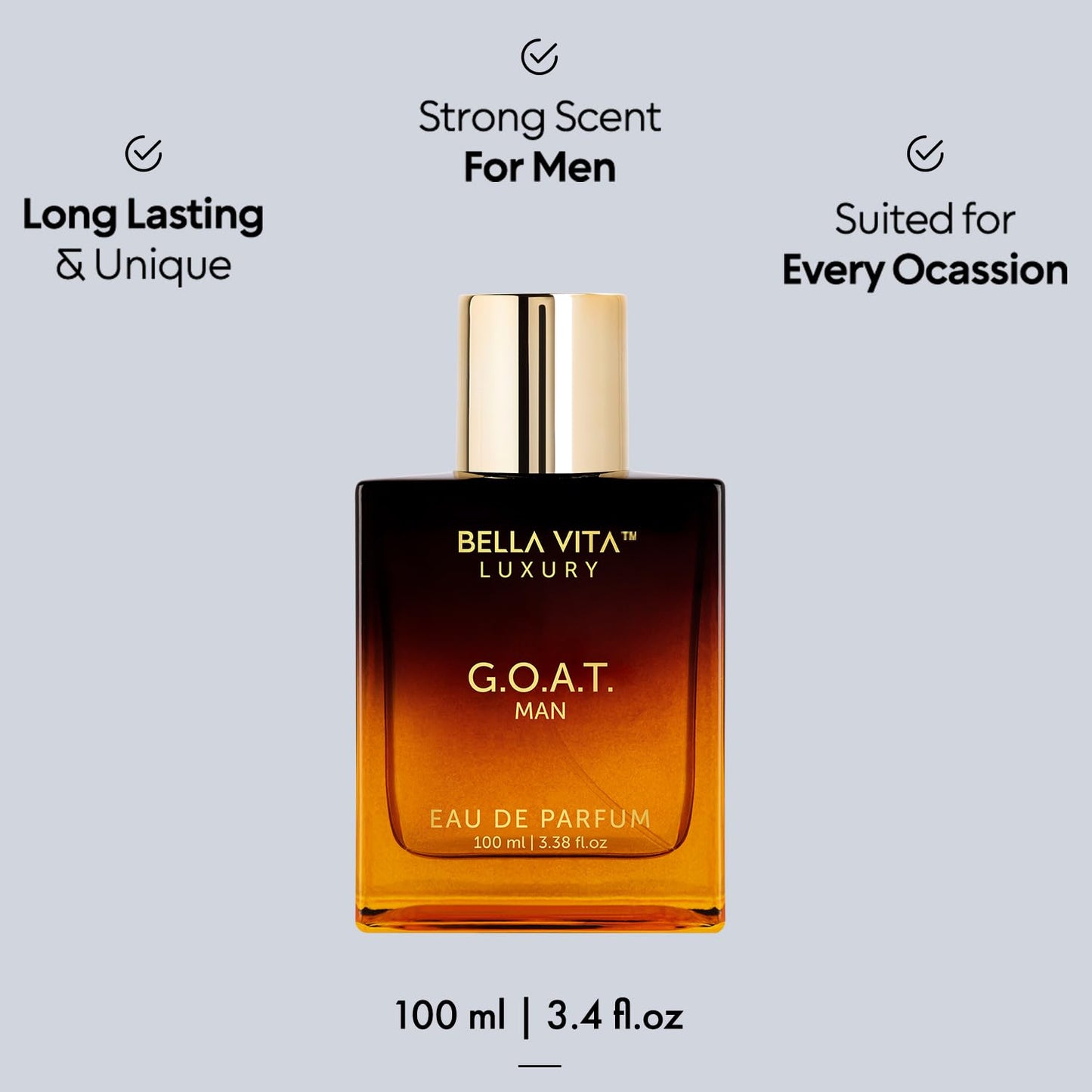 BellaVita Luxury Men's Gift Set - G.O.A.T. Man Perfume Combo | Long-Lasting Cologne with Bergamot, Lavender & Patchouli