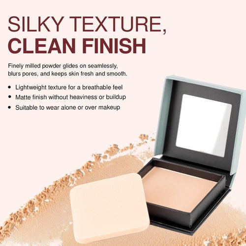 Palladio Pressed Rice Powder - Oil-Absorbing Face Mattifying Setting Powder | Translucent Compact with Mirror & Sponge