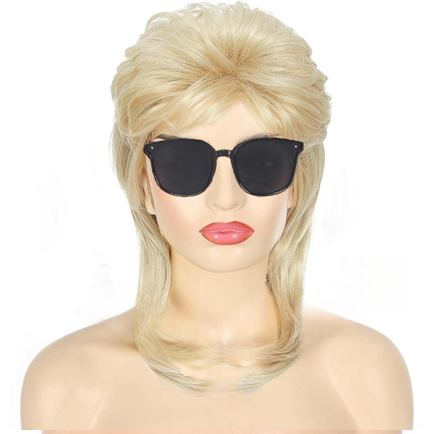 Daiaces Blonde Mullet Wigs for Women 80s Rocker Wig Costumes Fancy Party Cosplay Halloween Wig