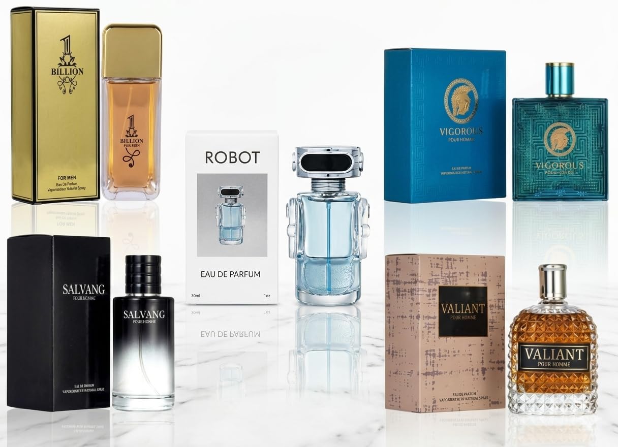 Signature Scent 5-Piece Men’s Fragrance Gift Set - Woody, Spicy & Citrus Cologne Collection | Long-Lasting Travel Size (30ml Each)