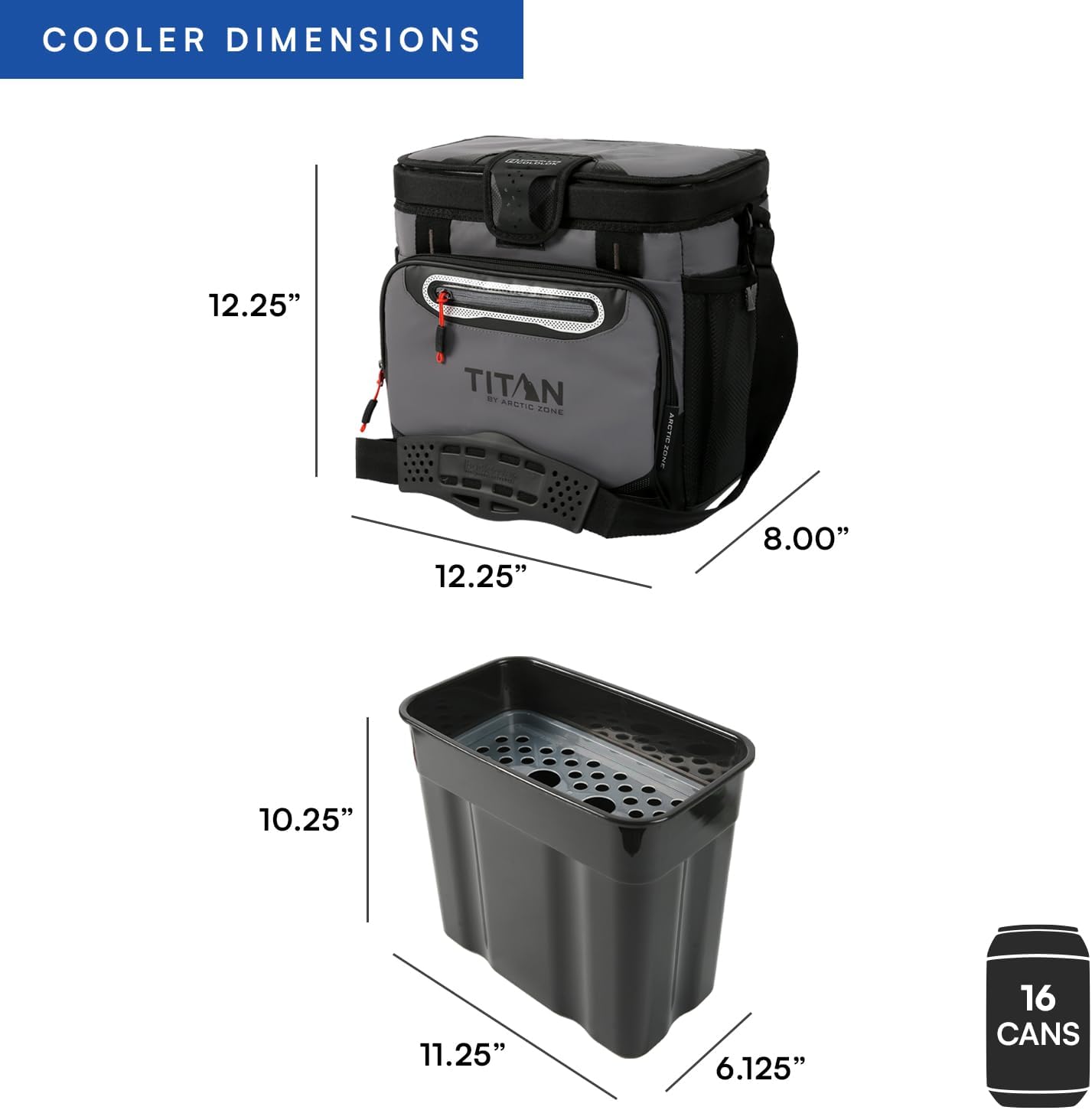 Titan by Arctic Zone Deep Freeze Cooler - Zipperless Hardbody Design with Superior Insulation & SmartShelf