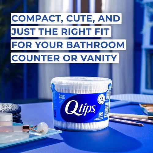 Q-tips Cotton Swabs 300 Count - Jumbo Cotton Balls 100 Count | Essential for Home, First Aid & Beauty