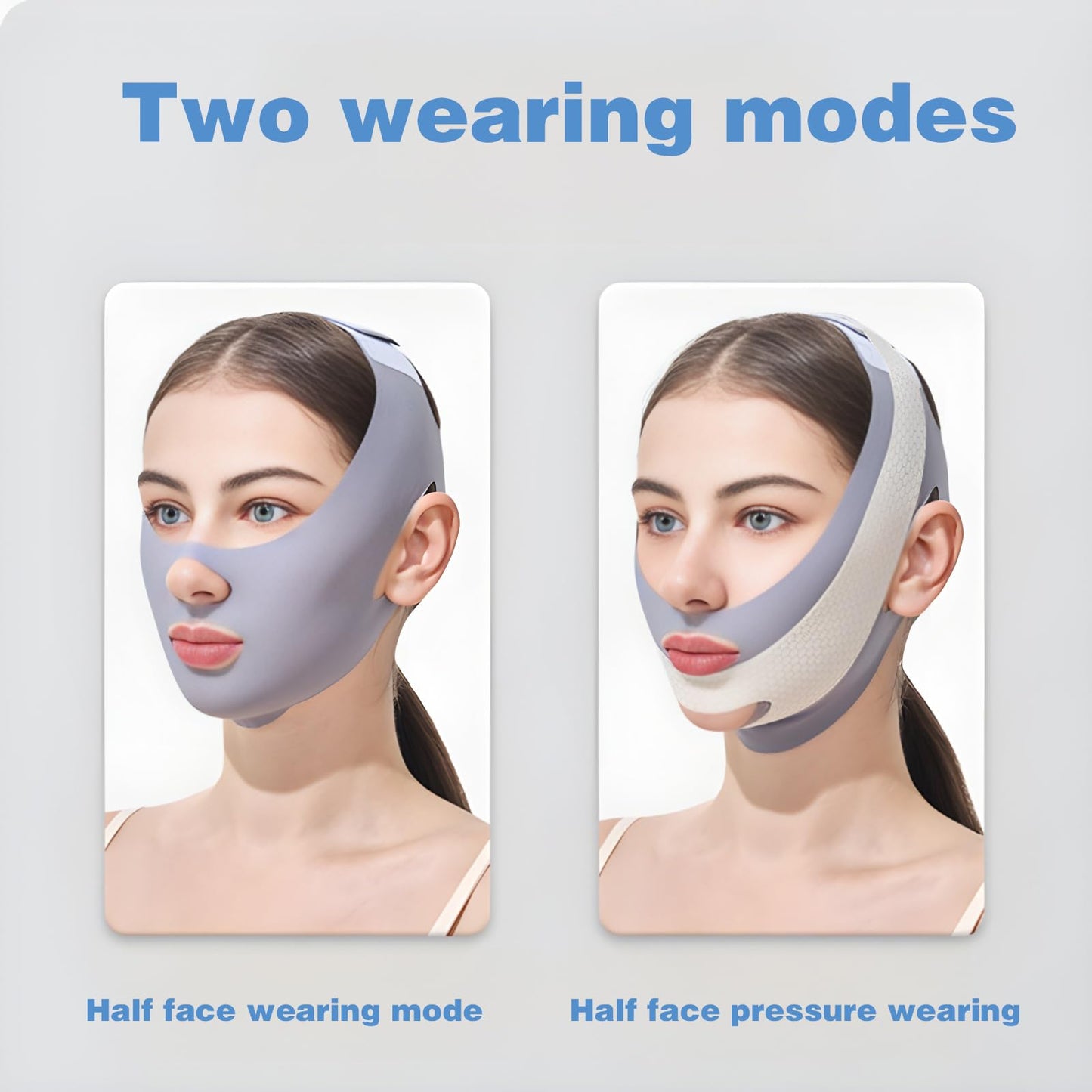 V-Line Lifting Chinstrap,Reusable V Line Lifting Mask with Chin Strap,Chin strap 23-27 Inches (Blue)