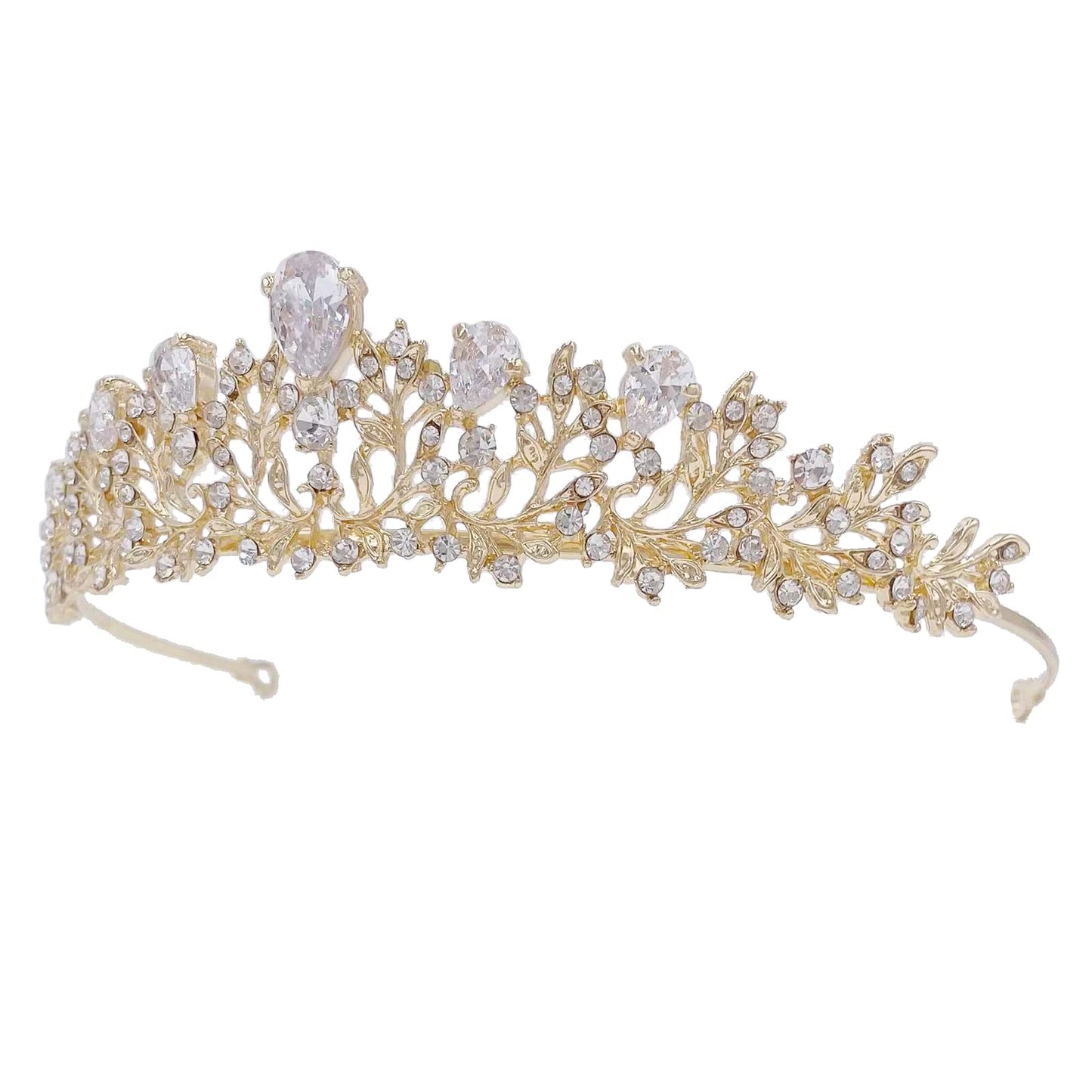 SH Gold Crown for Women Rhineshtone Wedding Tiara for Bride Girls Princess Tiaras and Crowns Birthday Pageant Prom Halloween Party Hair Accessories