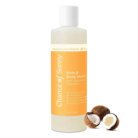 Sensitive Skin Bath & Body Wash - Fragrance-Free, Hypoallergenic & pH-Balanced Cleanser | Gentle Vegan Formula for Dry Skin (8 oz)