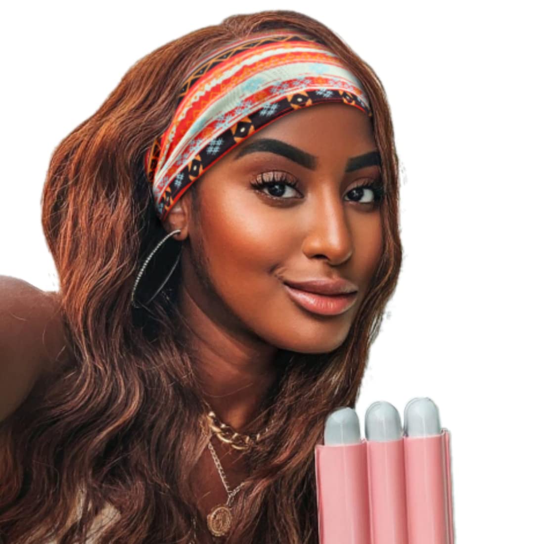 Yeshan Women's Wide Boho Knotted Non-Slip Turban Headwraps - Stretchy Bandeau Hair Bands for Sports, Yoga, Workouts, Pack of 8