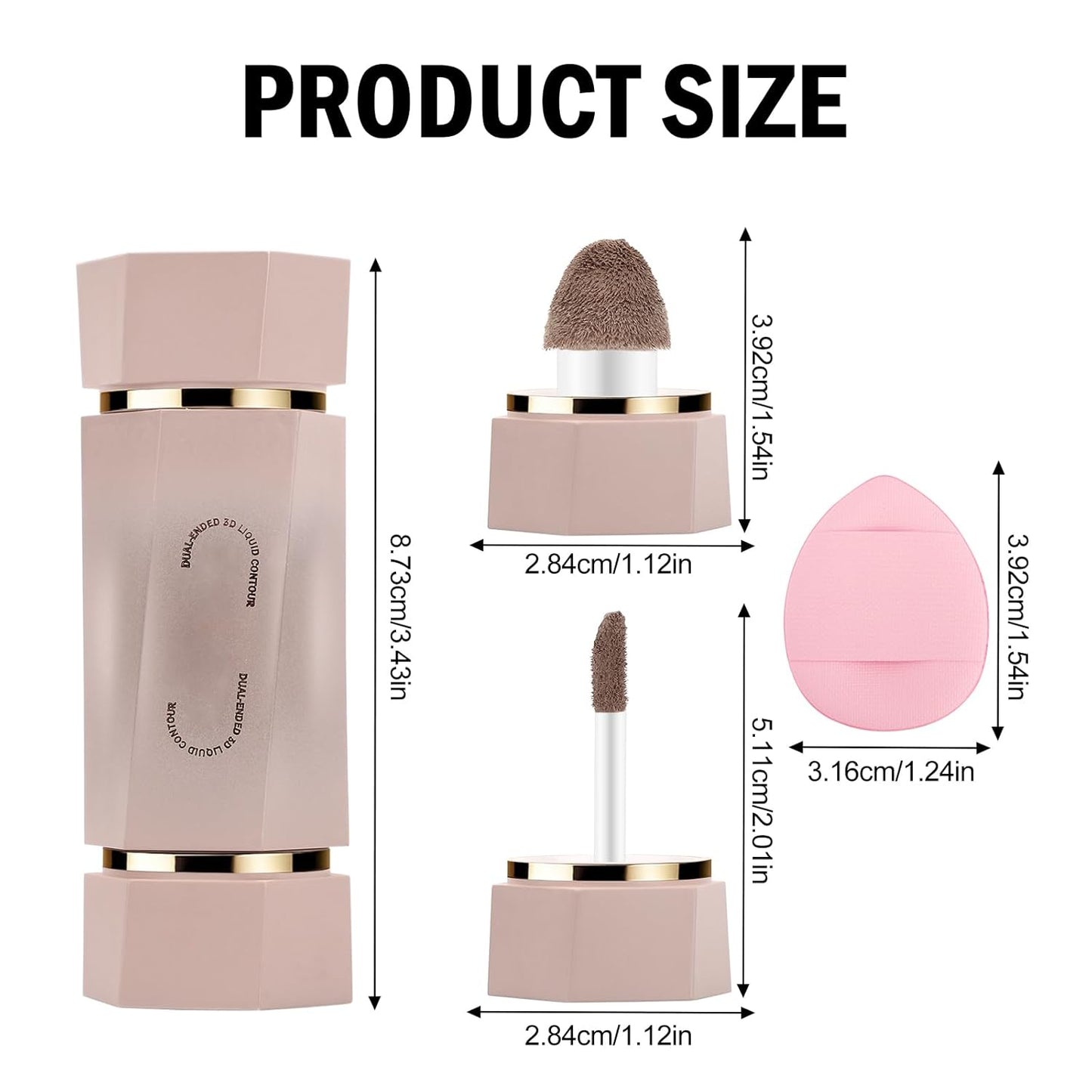 Skiennix Dual-Ended Sculpt Liquid Contour Stick - Long-Lasting Buildable Cream Bronzer, 03 Taupe