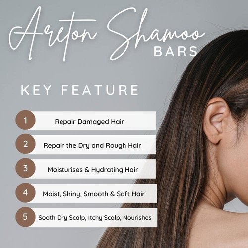 Areton Handmade Solid Shampoo Bar - Natural Hydrating Shampoo & Conditioner for Dry Hair | Jasmine Scent
