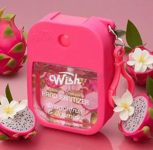 Wish Hand Sanitizer Spary Travel Size Spray 4-Piece 1.2 FL OZ (35ML) Each, Salted caramel, Coconut Cream, Dragonfruit, Golden Citrux, Hydrating and Moisturizing,(4 pack)