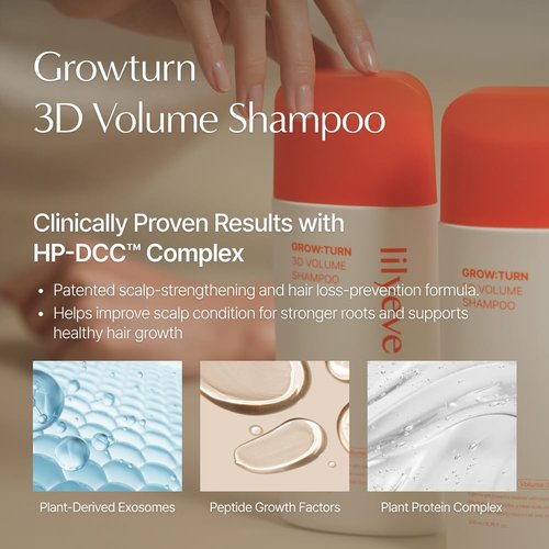 lilyeve GrowTurn 3D Volume Shampoo with Built-in Brush – For Thinning Hair & Fuller-Looking Volume, Hair loss, Gentle Scalp Care | 6.76 Fl Oz