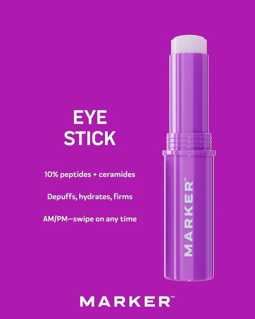 MARKER Eye Stick - 10% Peptides Under Eye Serum for Puffiness, Dark Circles & Fine Lines | Travel-Ready 0.1 oz (3 g)