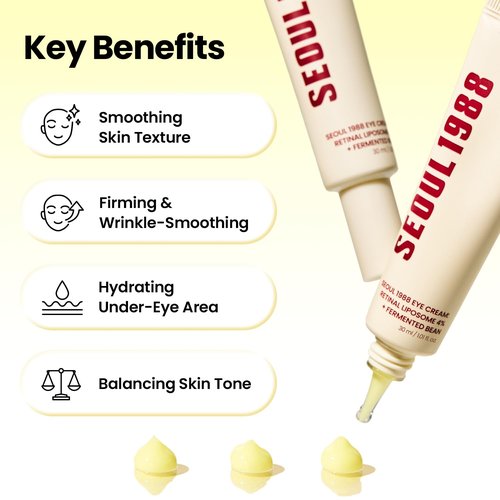 K-SECRET SEOUL 1988 Retinal Eye Cream - Advanced 4% Retinal Liposome & Fermented Bean for Youthful Eyes | 30ml / 1.01 fl oz