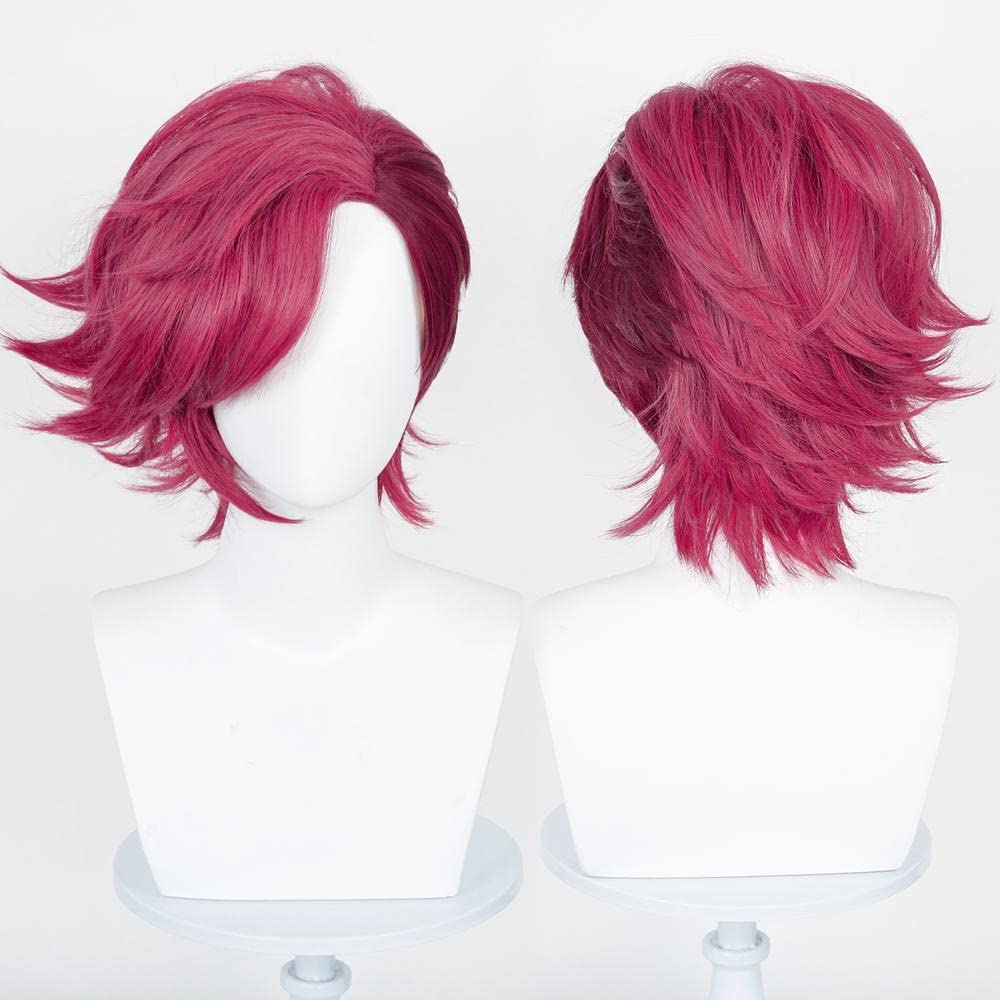 Magenta Cosplay Wig Anime Costume Women Short Vi Wigs for Halloween