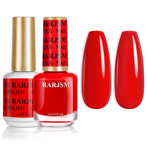 RARJSM Red Gel Nail Polish Set - Bright Red Air Dry Lacquer & Opaque Gel Polish | 15ml for DIY Nail Art