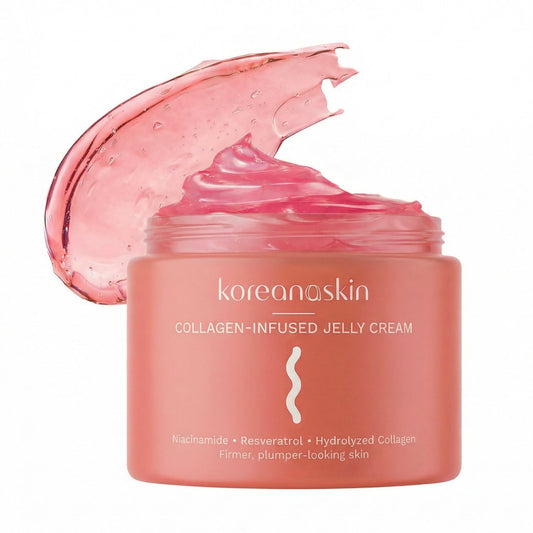 Skiennix Collagen Jelly Cream - Niacinamide & Resveratrol for Glass Skin - Firming Night Gel - 3.9oz