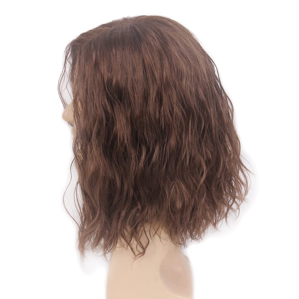 REEWES Mens Wig Long Men Wigs Wig Curly Wave Layered Hair with Cap Flame Redartant Synthetic Hair Wig Natural Hair Wig for Male Daily Party Costume Cosplay Wear (Brown)