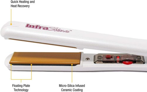 Redline Professional Flat Iron - 1" White Hair Straightener for Sleek, Frizz-Free Styles