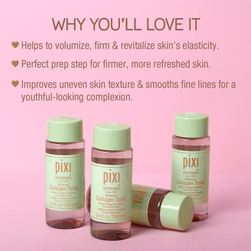 Pixi Botanical Collagen Tonic - Hydrating & Volumizing Toner with Peptides | Alcohol-Free, 250 ml / 8.5 fl oz