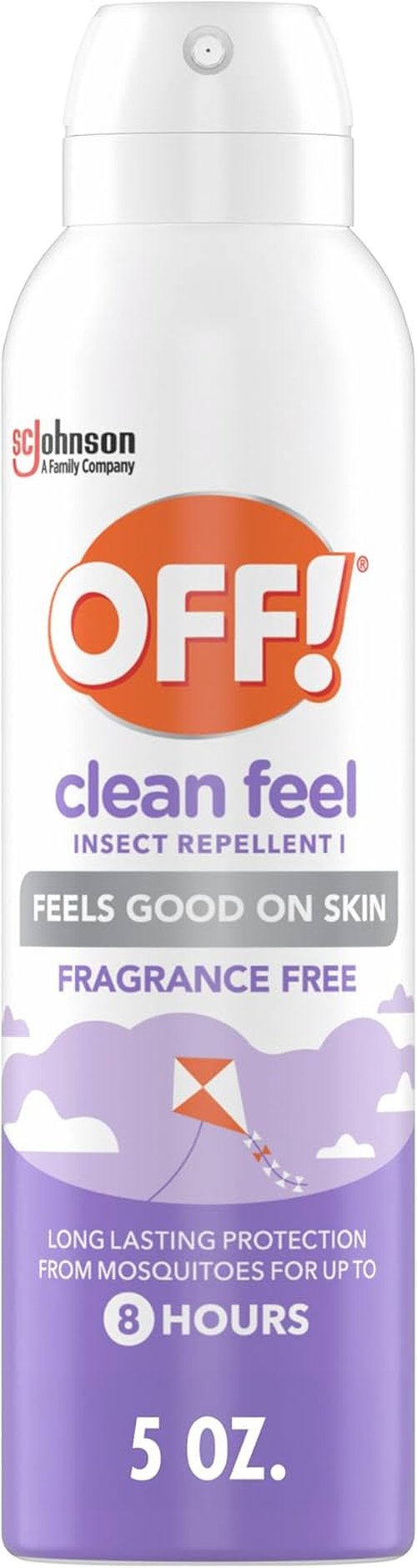 OFF! Clean Feel Insect Repellent Aerosol - 20% Picaridin Bug Spray for Long-Lasting Mosquito Protection | 5 oz