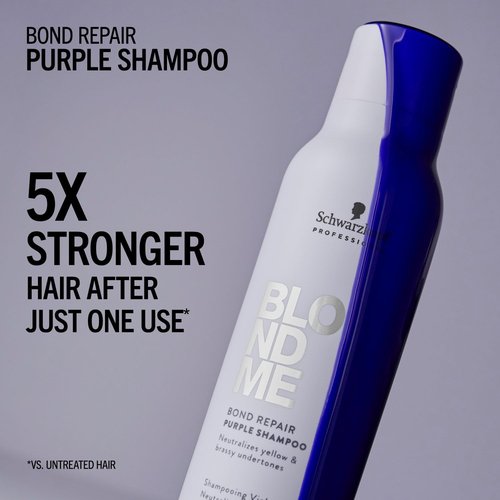 BlondMe Bond Repair Purple Shampoo - Neutralizes Yellow & Brassy Tones | Strengthens & Repairs Blonde Hair