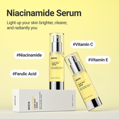 Rovectin Vita Dark Spot Correcting Serum - Brightening Vitamin C & Niacinamide for Even Skin Tone | Vegan & Gentle | 1.01 Fl Oz (30 ml)