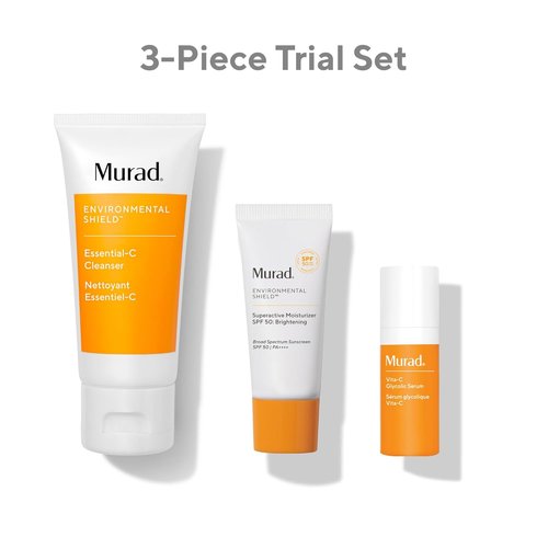 Murad Brighten Trial Kit - Vitamin C Skincare Set for Radiant, Even-Toned Skin - Travel-Friendly Size