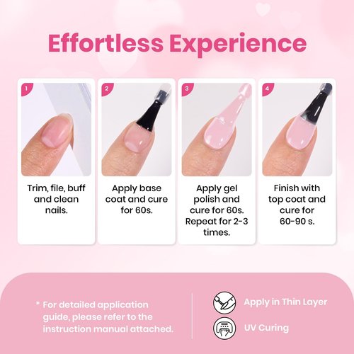 Beetles Barely Pink Gel Polish - 15ml/0.51 Fl Oz Large Capacity, Light Pink Gel Nail Polish for Spring Nails, Pastel Nail Art Salon Long Lasting Soak Off UV LED Nails Lamp Gifts for Her