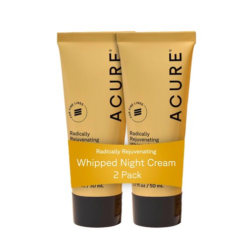 Acure Radically Rejuvenating Night Cream - Anti-Aging Peptide Face Moisturizer for All, Hydrating & Renewing, 1.7 fl oz (2 Pack)