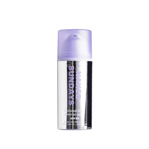Naked Sundays CabanaClear Facial Sunscreen Serum - SPF 50 Invisible Water Gel for Sensitive Skin | Lightweight & Fragrance-Free, 30ml
