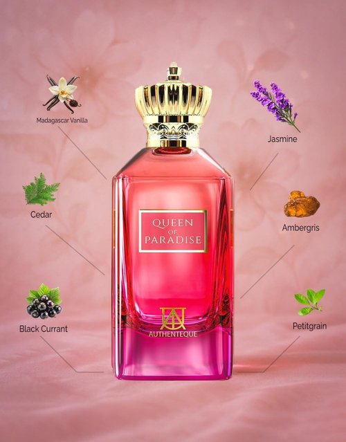 Queen of Paradise Long Lasting Perfume for Women - Luxury Eau de Parfum with Vanilla, Lavender & Mandarin - 3.4oz (100ml)