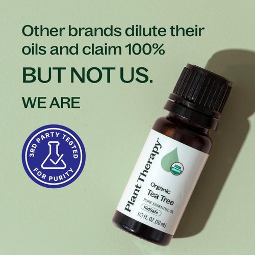 Plant Therapy Organic Tea Tree Oil - 100% Pure, USDA Certified Organic, Therapeutic Grade 10 mL
