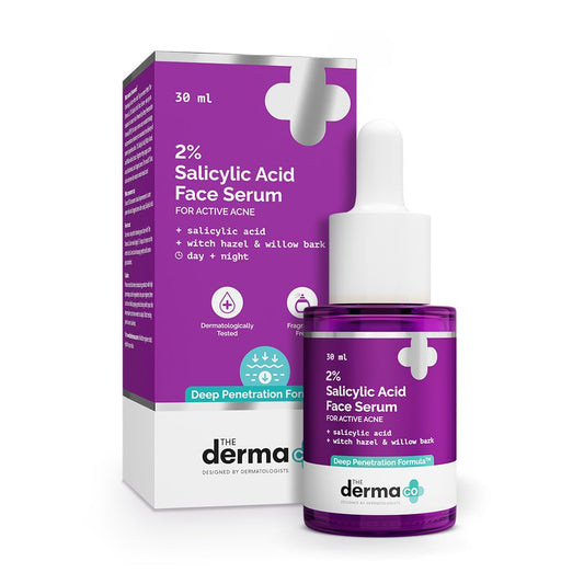 The Derma Co 2% Salicylic Acid Serum - Reduces Acne Marks & Blackheads | Unclogs Pores | 1.01 Fl Oz/30ml