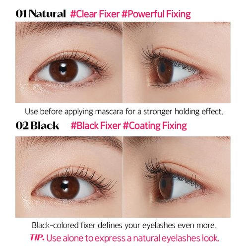 ETUDE Dr. Mascara Fixer - Long-Lasting Curl Hold & Smudge-Proof Formula | Vegan Certified Black (0.203 Fl Oz)