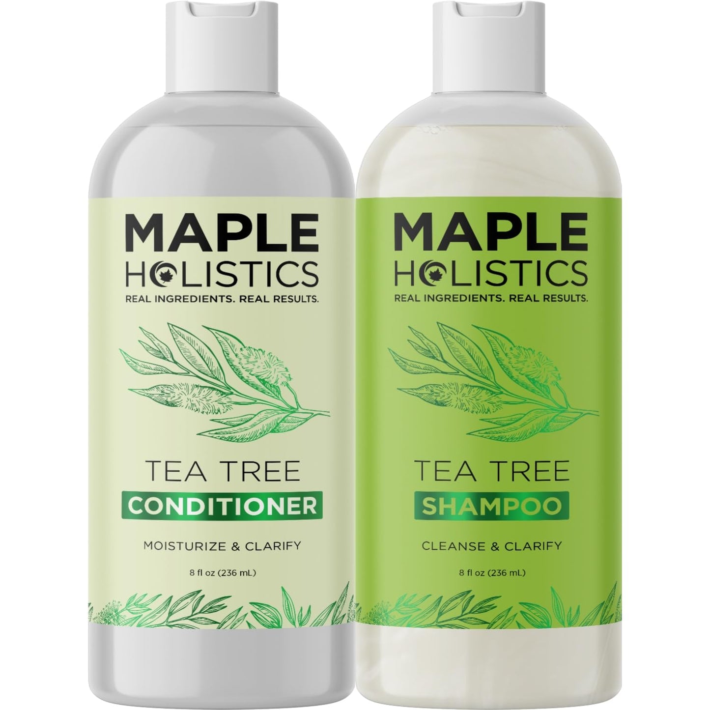Tea Tree Shampoo and Conditioner Set | Sulfate-Free Clarifying Formula with Australian Tea Tree Oil - 8 Fl Oz