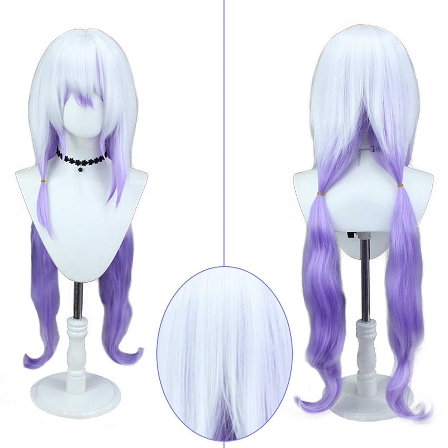 XiongXiongLe Black Swan Honkai Star Rail Cosplay Wig Long Curly Beige Gradient Purple Hair Wigs for Women Girls Cos Anime Game Party Halloween Christmas(Black Swan)