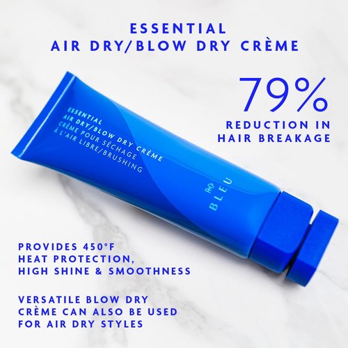 R+Co BLEU Essential Air Dry Crème - Lightweight Heat Protectant Styling Cream for Frizz Control & Hydration - 4.2 oz
