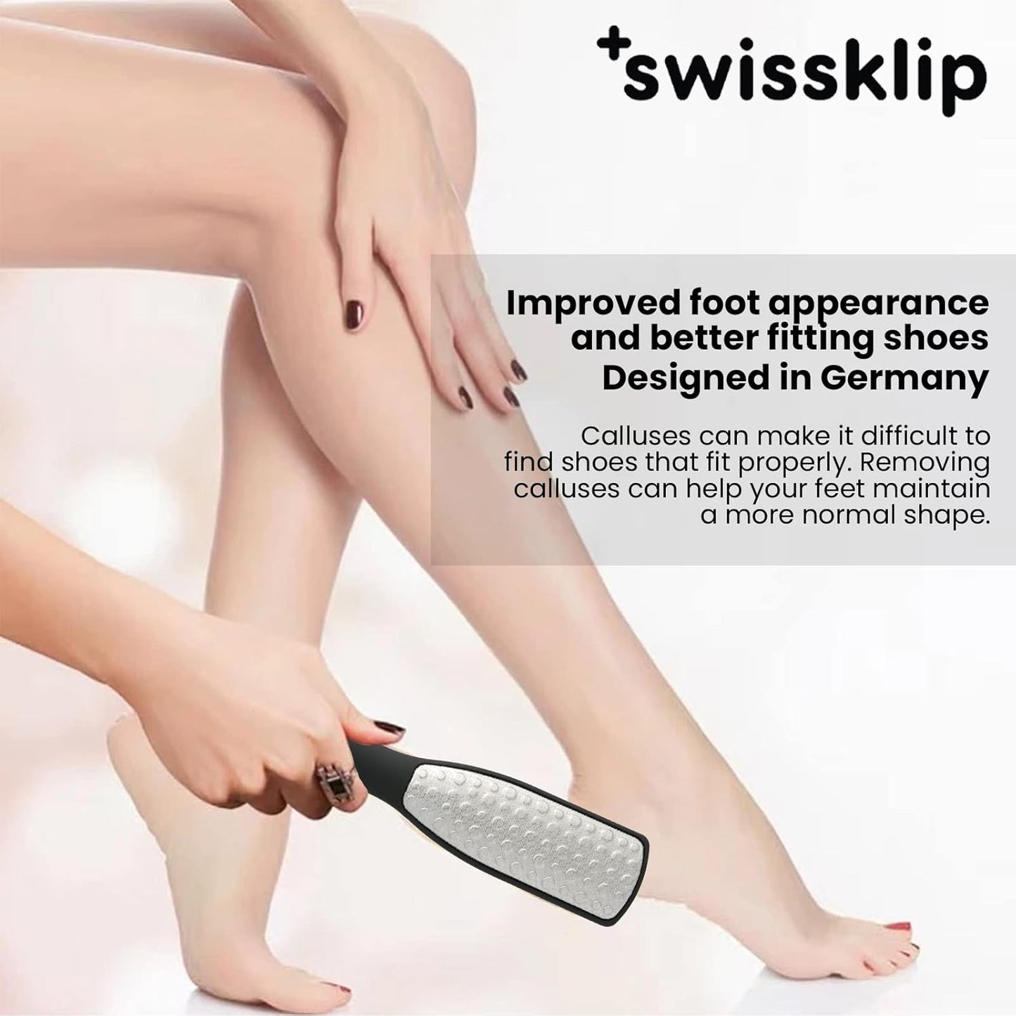 Swissker Foot File Callus Remover - Luxurious Heel Scraper for Cracked Heels | 1 Pack