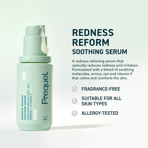 Prequel Skin Redness Reform - Calming Face Serum with Oat Extract for Sensitive Skin | 1oz Pump
