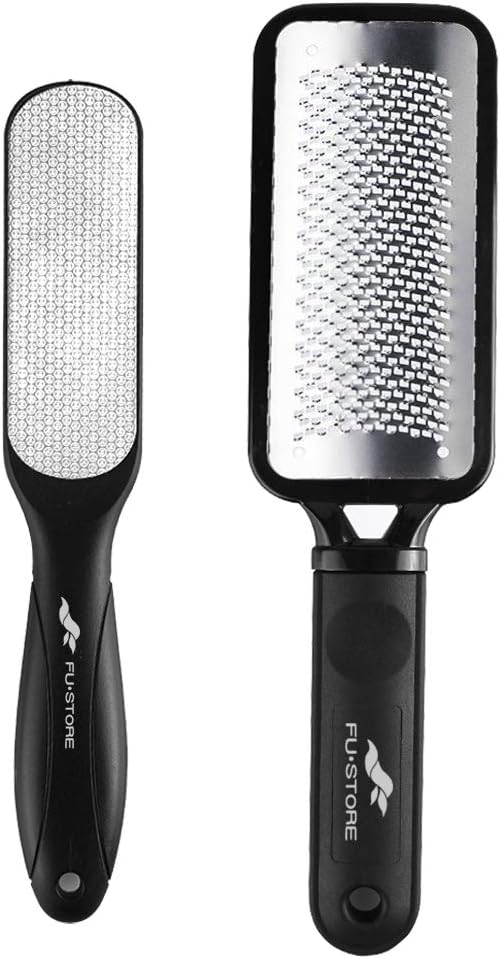 Fu Store Stainless Steel Foot Files - Dual-Sided Callus Remover & Pedicure Tools for Smooth Feet
